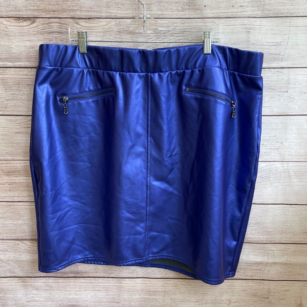 TORRID PU MINI PENCIL SKIRT IN ELECTRIC BLUE